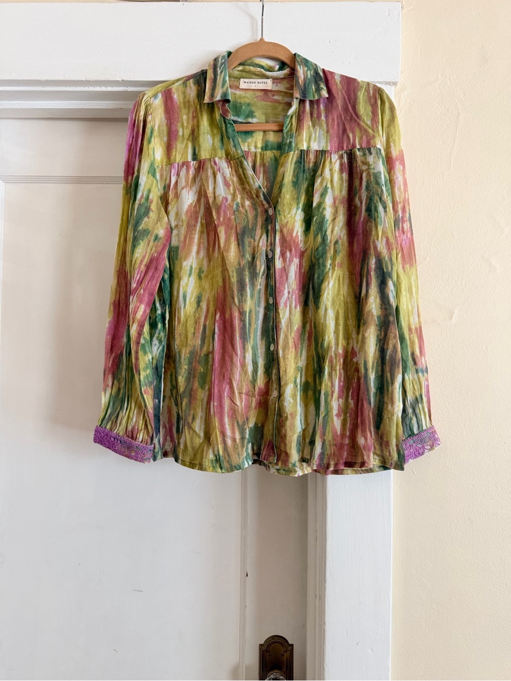Painterly Watercolor Button-Down Shirt - Multi-Color